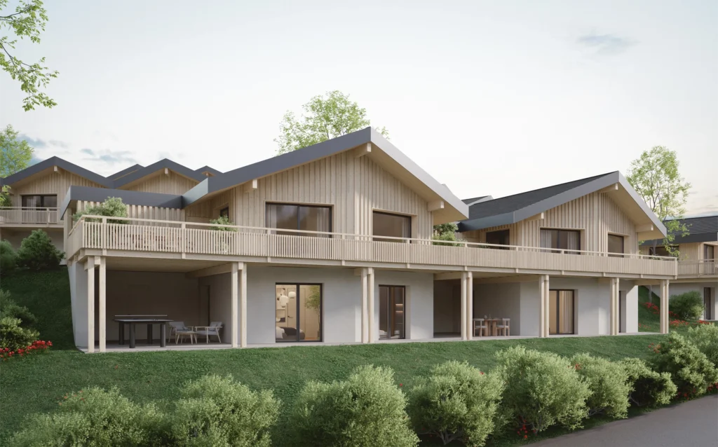 Façade extérieur du Projet Les Martelles à Mollens, Suisse by FM immobilier