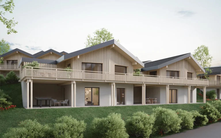 Façade extérieur du Projet Les Martelles à Mollens, Suisse by FM immobilier