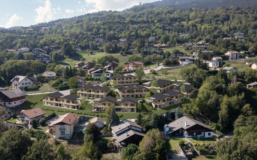 Vue haute du Projet Les Martelles à Mollens, Suisse by FM immobilier